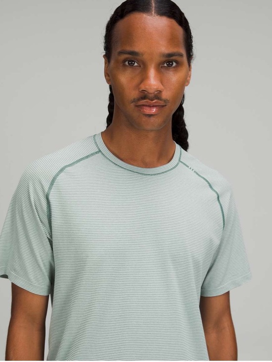 lululemon athletica Other - Lululemon Metal Vent Tech Short Sleeve 2.0 Spandex Stripe White Teal Small